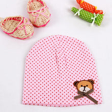 0-9M Lovely Infant Baby Boys Girls Bear Dots Pattern Cotton Cap Beanie Hats 9 Colors