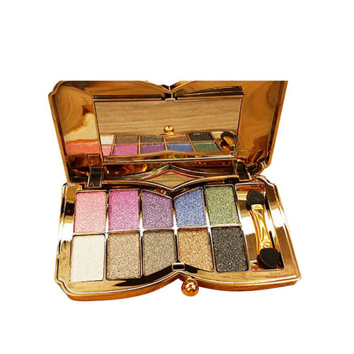 10 Colors Diamond Glitter Eyeshadow Eye Shadow Palette Makeup Cosmetic Brush Set Tools Paleta De Maquiagem PY2
