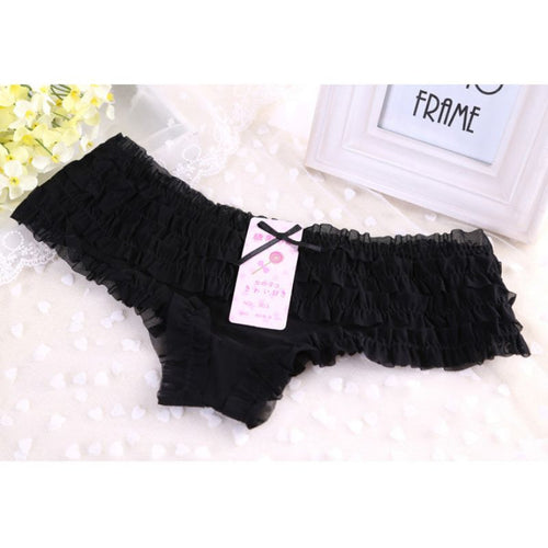 16 Colors Women Rainbow Bowknot Boyshorts Sexy Dot Underwear Women Lace Ruffles Sheer Panties Butt Lifter Briefs PY3