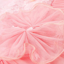 Kids Baby Girls Lace Dress Long Sleeve Princess Party Dresses Pearl Necklace 2-6 Y