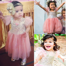 2-10Y Kids Toddler Baby Girls Sequins One Piece Dress Pleated Princess Dresses