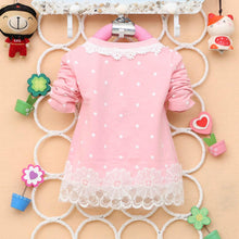 2-4Years Baby Kids Girls Polka Dots Children Outerwear Shirt Long Sleeve Lace Pearl Cardigan Dress Coat Clothing