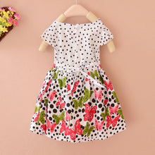 2-4Years Lovely Baby Girls Kids Princess Dress Polka Dots Butterfly One-piece Dresses