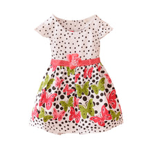 2-4Years Lovely Baby Girls Kids Princess Dress Polka Dots Butterfly One-piece Dresses