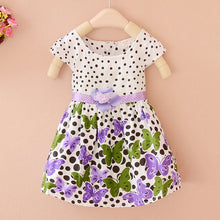 2-4Years Lovely Baby Girls Kids Princess Dress Polka Dots Butterfly One-piece Dresses