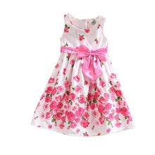 2-6 Years Kids Baby Girls Sleeveless Floral Bow Party Dress Sundress Children Princess Costume Dresses