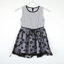 2-7Y Baby Girls Kids Puffed Dress Sleeveless Party Princess Dot Stripe Tutu Dresses