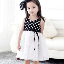 2-7Y Baby Girls Kids Puffed Dress Sleeveless Party Princess Dot Stripe Tutu Dresses