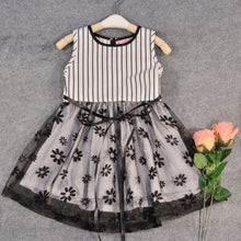 2-7Y Baby Girls Kids Puffed Dress Sleeveless Party Princess Dot Stripe Tutu Dresses