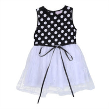 2-7Y Baby Girls Kids Puffed Dress Sleeveless Party Princess Dot Stripe Tutu Dresses