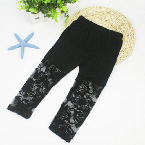 2-7Y Baby Girls Legging Pants Lace Modal Legging Kids Ballet Dance Cropped Capris Pants