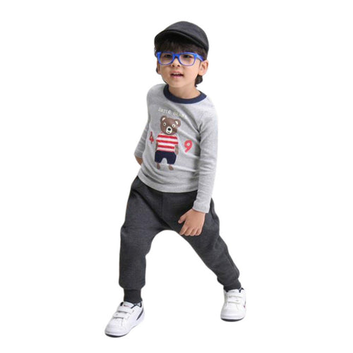 2-7Years Cute Bird Pattern Pants Kids Boys Toddler Cotton Warm Harlan Pants Trousers