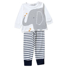 2 Pieces Toddler Kids Baby Boys Clothes Sets Cotton Long Sleeve Tops + Stripe Pants Trousers Outfit Children Clothing Set 0-4Y