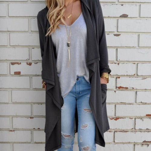 Women Long Sleeve Knitted Cardigan Loose Sweater Outwear Jacket Coat Sweater Tops Trench