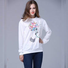 Women Plus  hoodies Animal Flower printed Casual Sweatshirt Hoody Sudaderas Sweatshirt Pullovers