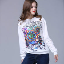 Women Plus  hoodies Animal Flower printed Casual Sweatshirt Hoody Sudaderas Sweatshirt Pullovers
