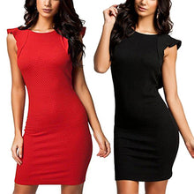 Elegant Women Ruffle Sleeve Bodycon Backless Cocktail Party Pencil Midi Dress H54