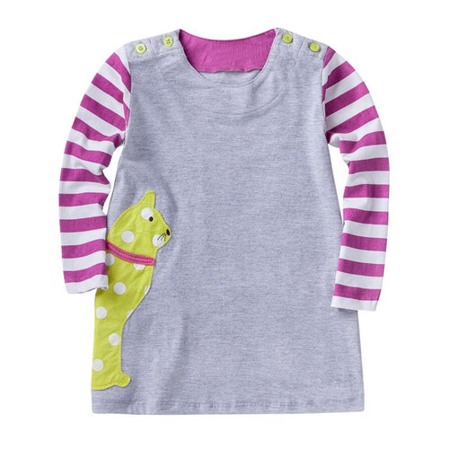 Kids Girl Dresses Casual Cartoon Print Dress Girls Clothes