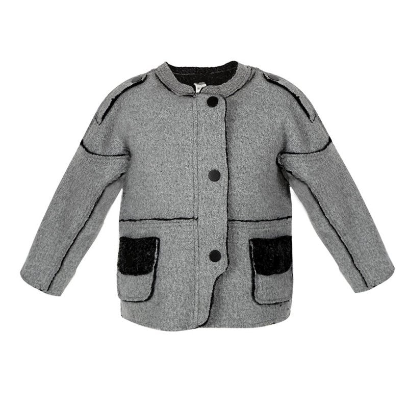 Patchwork Velvet Jacket Kids Boys Girls Winer Warm Coat BOBORA