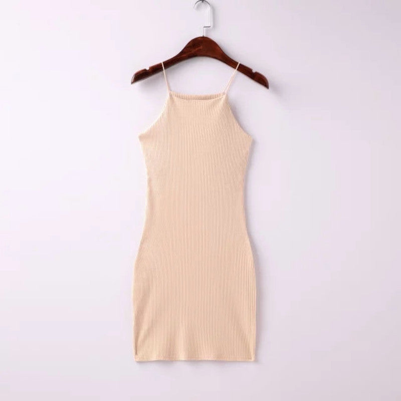 Style Women Bodycon American App Slim Sleeveless Casual Straps Dresses 5 Color