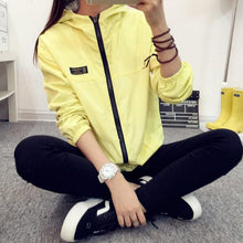 Women Bomber Basic Jacket Pocket Zipper Hooded Two Side Wear Coat Cartoon Print Outwear Loose Plus