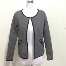 Women Open Stitch Coat Jacket Long Sleeve Casual Short Cardigan Zipper Pockets Slim Suit Outerwears Tops