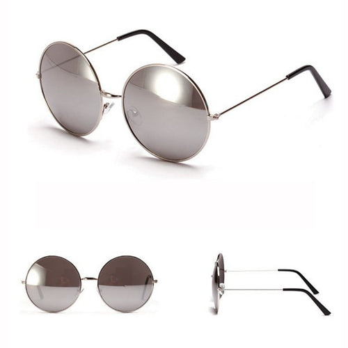 Overd Round Sunglasses Women Mirrored Lens Metal Frame Eyewear Sun Glasses Brand Designer Oculos Feminino