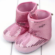 Sequin Baby Girl High Boots Soft Sole Anti Slip Warm Toddler Girls Shoes First Walkers