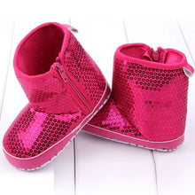 Sequin Baby Girl High Boots Soft Sole Anti Slip Warm Toddler Girls Shoes First Walkers