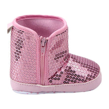 Sequin Baby Girl High Boots Soft Sole Anti Slip Warm Toddler Girls Shoes First Walkers