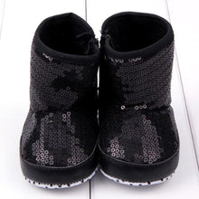 Sequin Baby Girl High Boots Soft Sole Anti Slip Warm Toddler Girls Shoes First Walkers