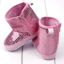 Sequin Baby Girl High Boots Soft Sole Anti Slip Warm Toddler Girls Shoes First Walkers