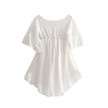 Baby Girls Dress  Fan Bamboo Fishtail White Cotton Girl Dresses