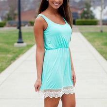 Women Ladies Sleeveless Vest Tank Mini Dress Tunic Lace Sundress LE2