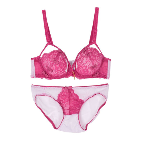 Lace Bra set Vintage Cutout Breasted Adjustable Skin-friendly Underwear Bra and Brief Set