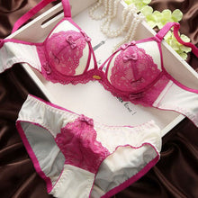 Lace Bra set Vintage Cutout Breasted Adjustable Skin-friendly Underwear Bra and Brief Set