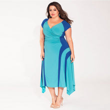 Larger Plus  Women Sexy V Neck Bandage Body-con Long Maxi Casual Dress