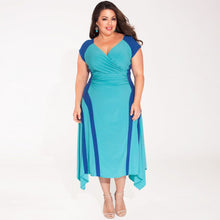 Larger Plus  Women Sexy V Neck Bandage Body-con Long Maxi Casual Dress