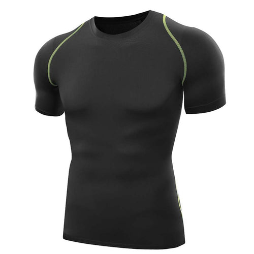 Men T Shirts Tops Tights Fitness Base Layer Tops Short Sleeve O-Neck Compression T Shirts