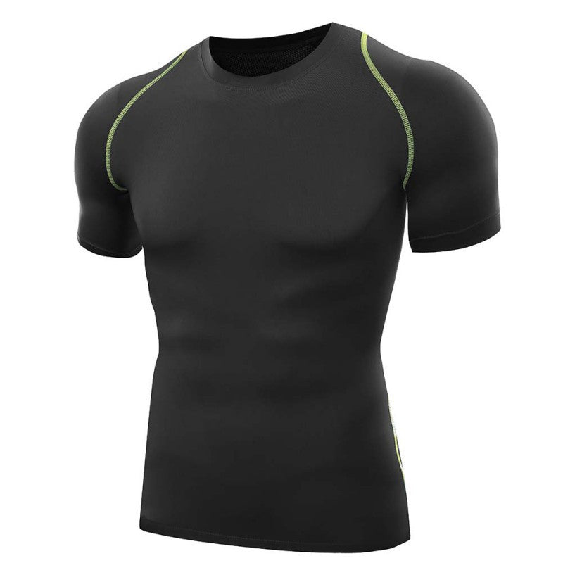 Men T Shirts Tops Tights Fitness Base Layer Tops Short Sleeve O-Neck Compression T Shirts