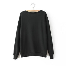 Women Casual Sweatshirts Long Sleeve Cute MEOW Print Shirts Tops Blouse