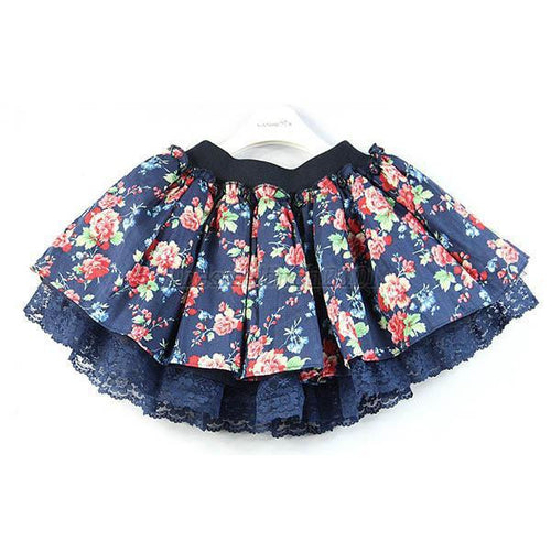 Children Kids Girls Floral Lace Tutu Skirts Baby Flower Princess Party Mini Skirt