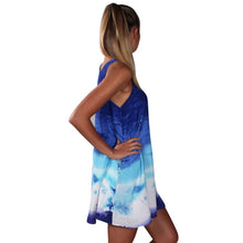 Sexy Women's Casual Print Sundress Sleeveless Short Mini Dress