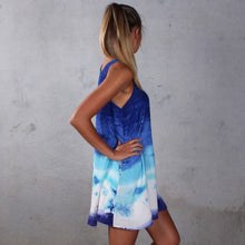 Sexy Women's Casual Print Sundress Sleeveless Short Mini Dress