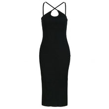Style Sexy Dress Women Tank Dress Black Side Split Sleeveless Dress Mid-Calf Dresses