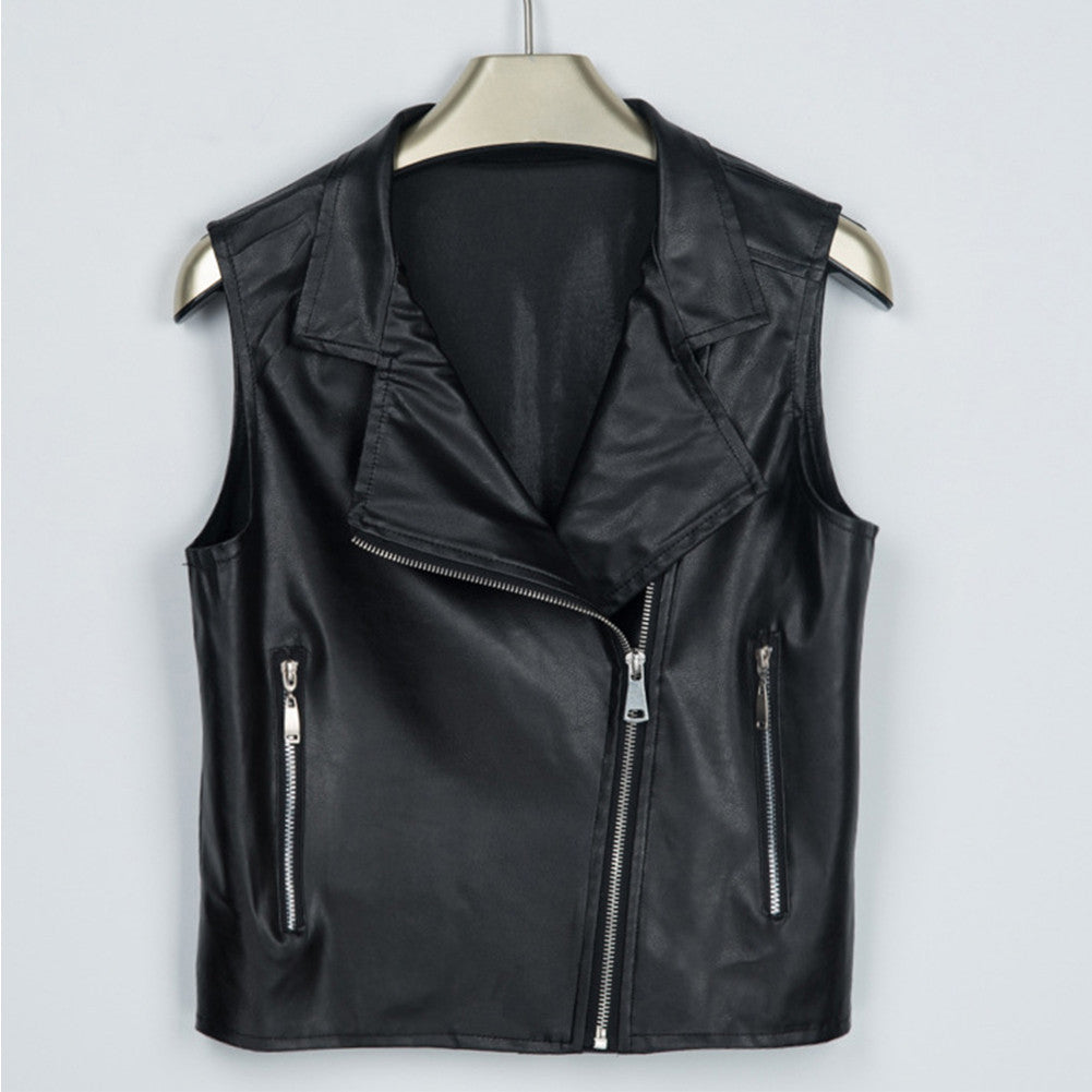 Women Faux Soft Leather Motorcycle Jackets Pu Black Zippers Casual Coat Slim Outwear
