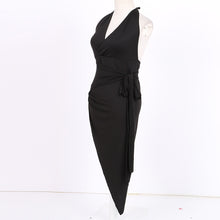 Dress Sexy Celebrity Women V-neck Backless Wrap Slim Midi Bodycon Stretch Dresses