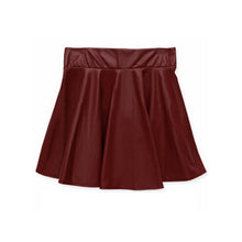 Women Ladies Faux Leather High Waist Skater Flared Pleated Short Mini Skirt LE2