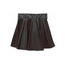 Women Ladies Faux Leather High Waist Skater Flared Pleated Short Mini Skirt LE2