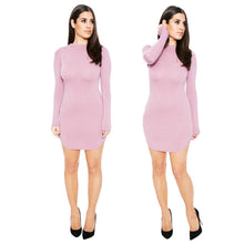 Women Long Sleeve Bodycon Side Slit T Shirt Party Mini Dress Evening Party Lady